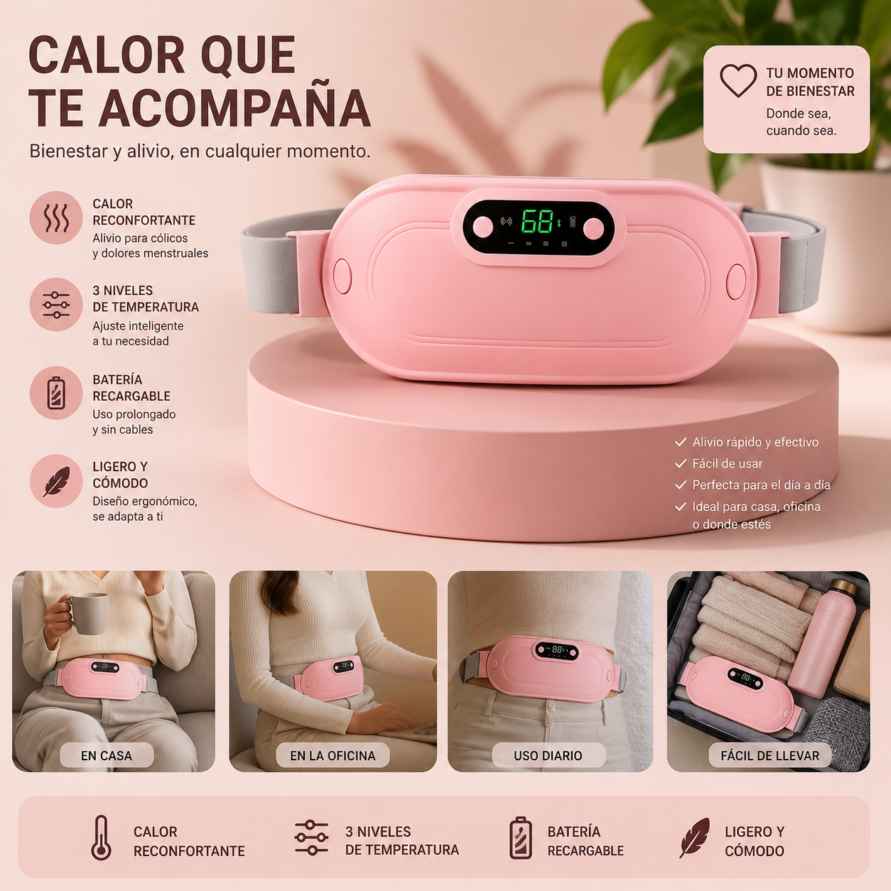 Almohadilla Térmica Recargable con Masaje
