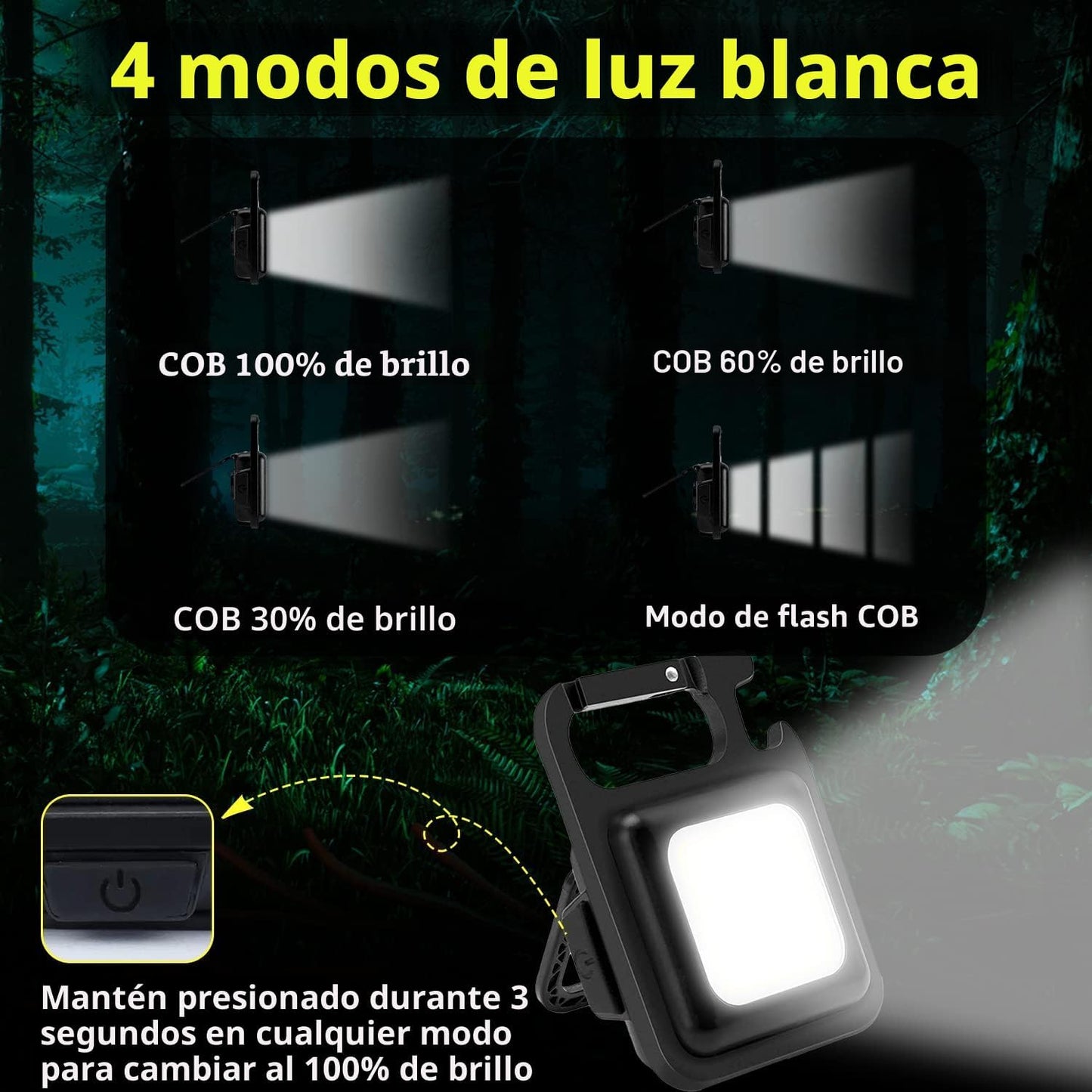 MINI LINTERNA LLAVERO LED RECARGABLE USB