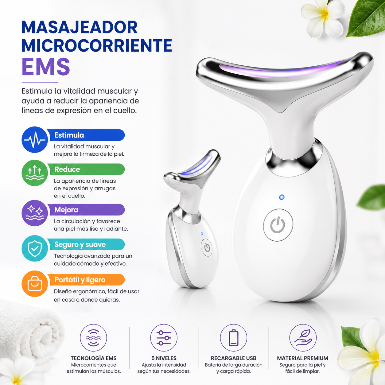 Masajeador Facial Reductor Recargable